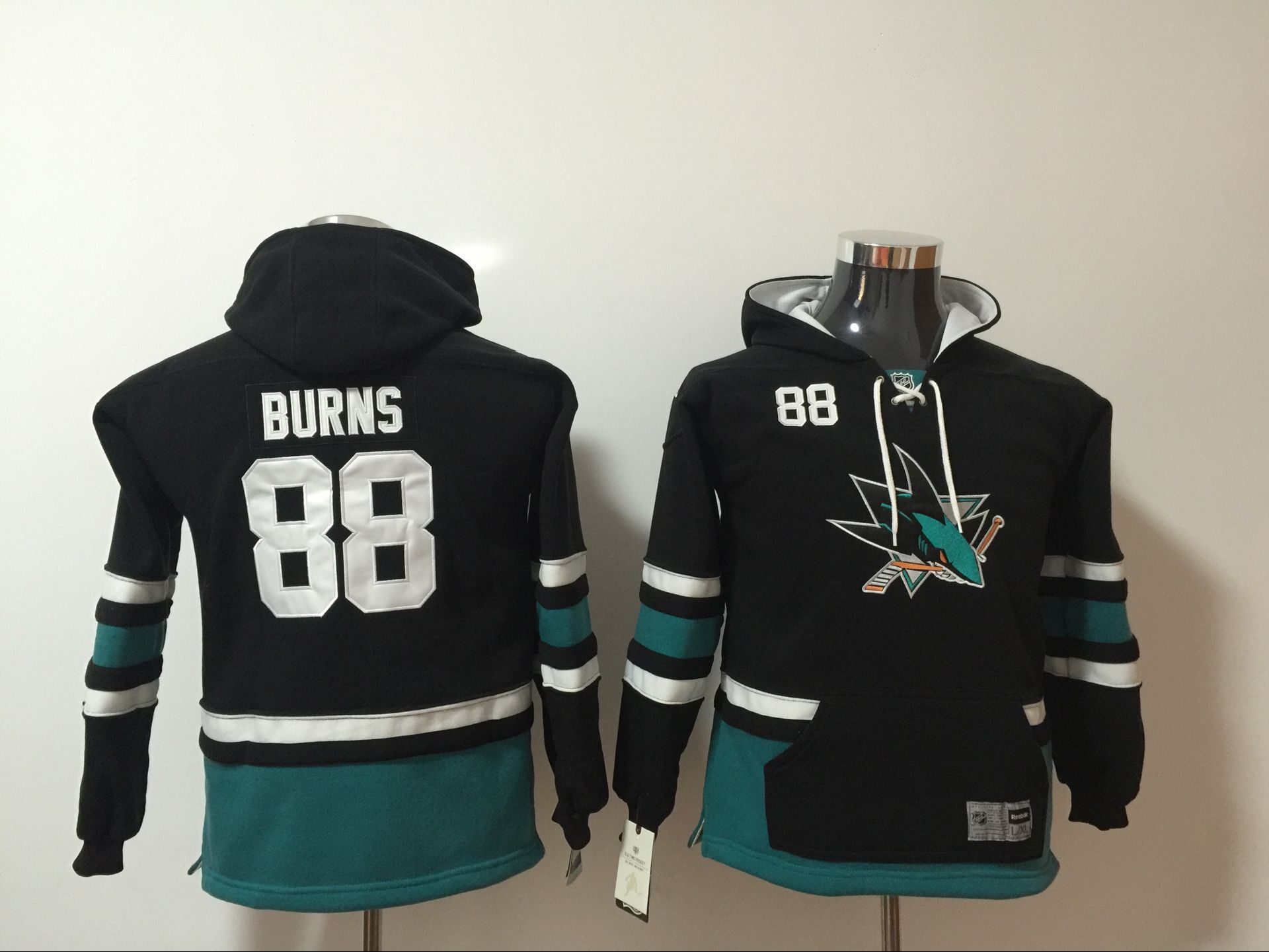 Youth 2017 NHL San Jose Sharks #88 Brent Burns Black Hoodie